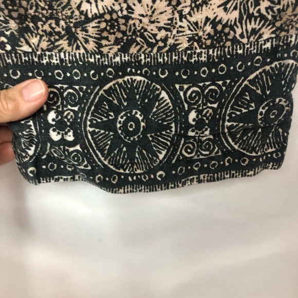 St. John’s Bay Linen Cropped Pant Border Print Patch Pockets - Picture 4 of 7